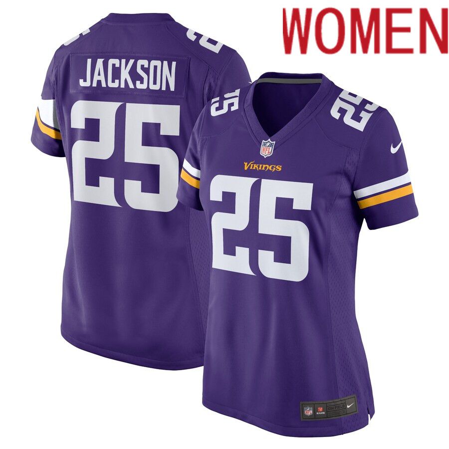 Women Minnesota Vikings 25 Theo Jackson Nike Purple Home Game Player NFL Jersey